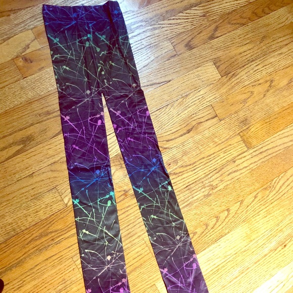Accessories - Neon paint splatter print opaque tights. New!  S/M